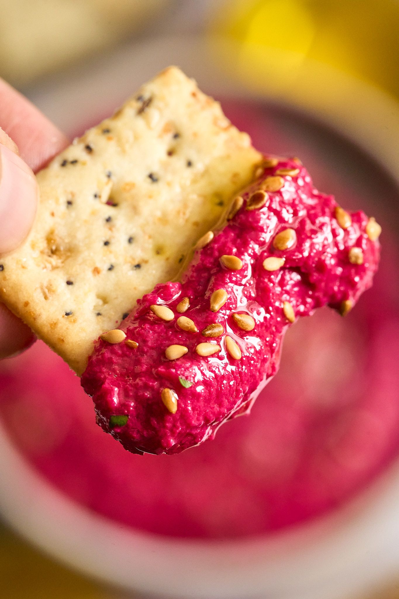 Close up texture shot in natural light showcasing color of food