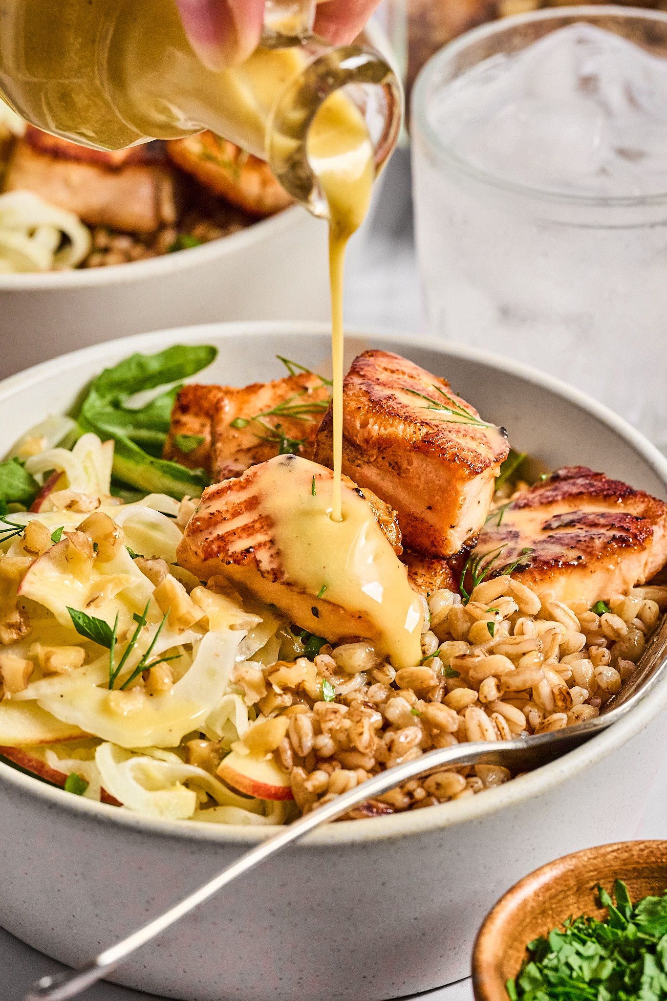 Action shot of home-cooked meal, Cozy food photography featuring styled plates, utensils, and casual kitchen props