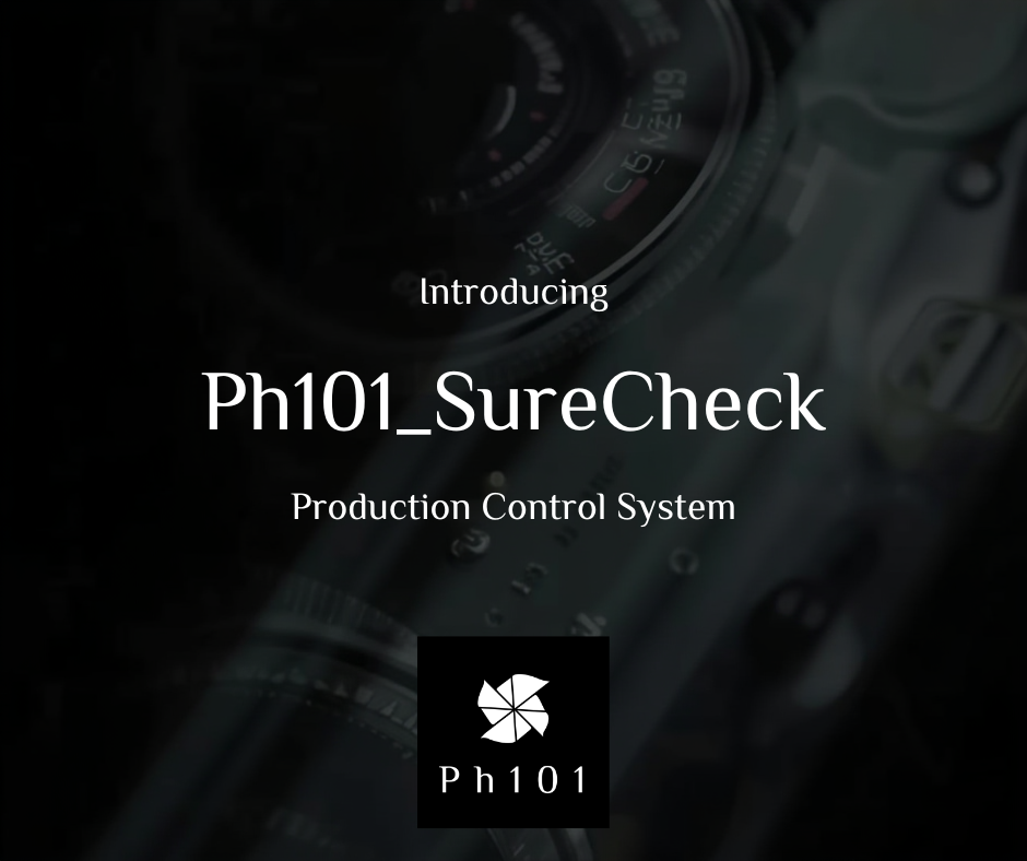 Sleek black background with Ph101 branding and production control system text.