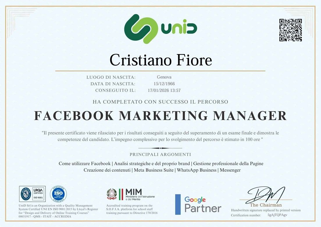 Three digital marketing certificates or credentials displayed side by side showing professional qualifications.
