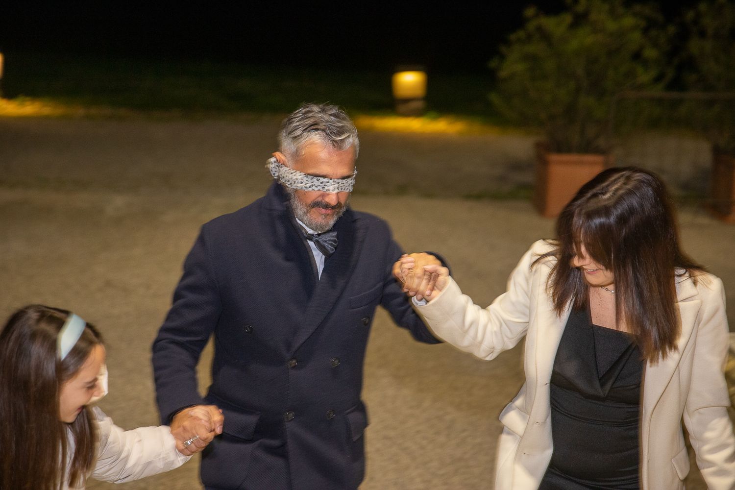 Guests dancing and celebrating at an elegant evening party.