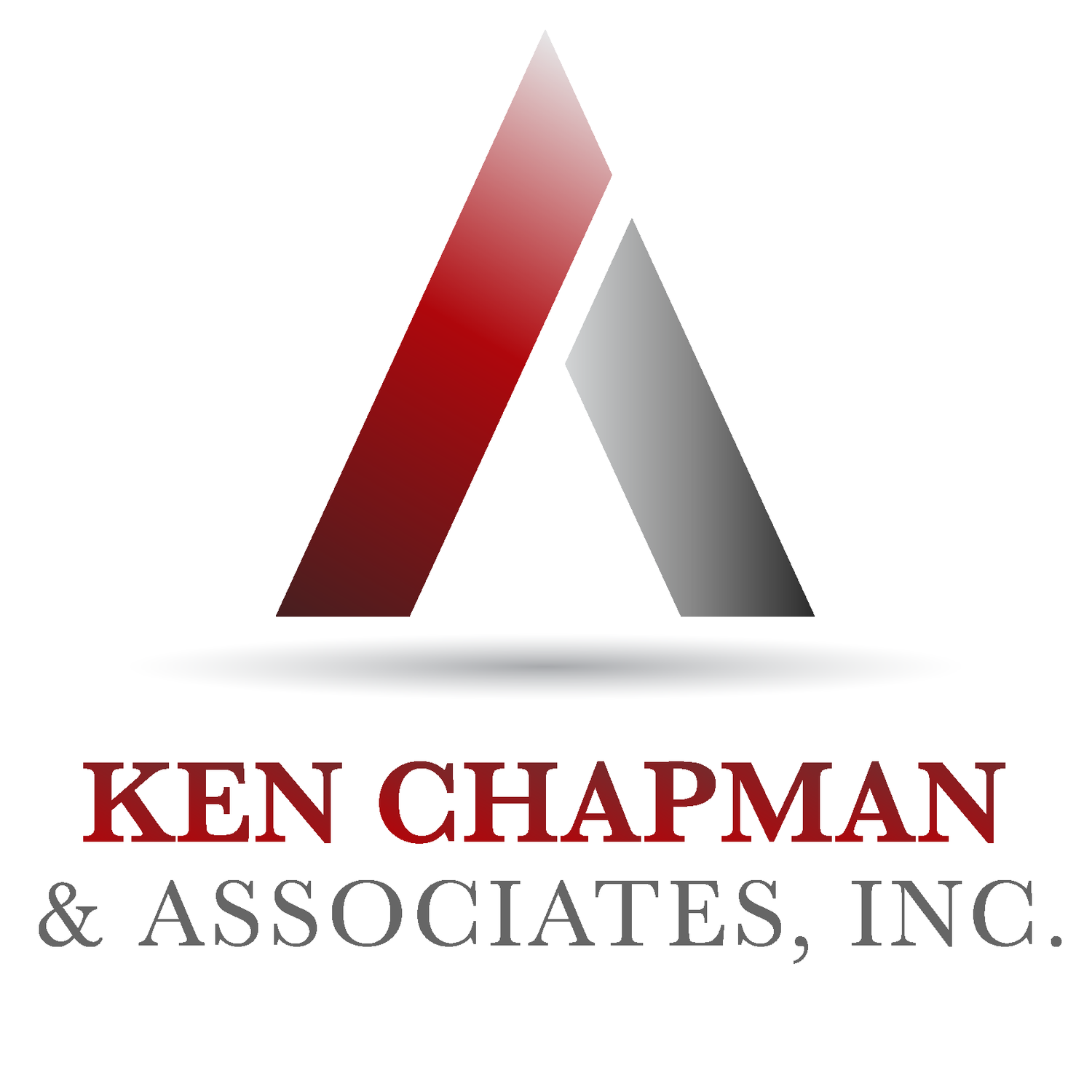 Professional business logo design for Ken Chapman & Associates Inc. in red and gray colors.