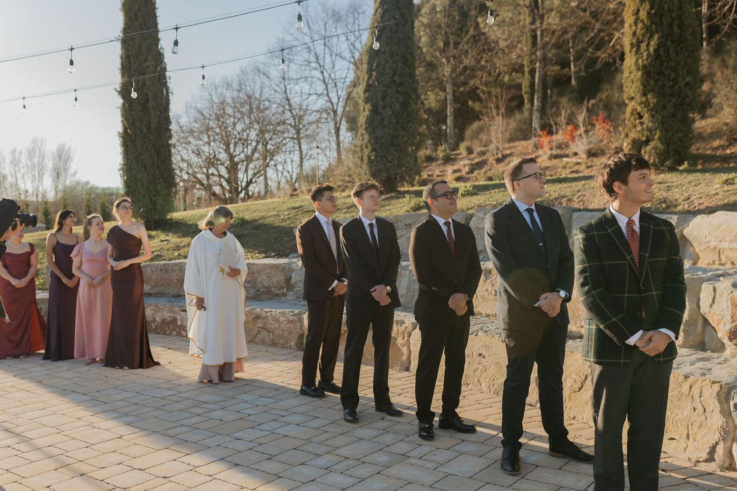 Couple wedding luxury Tuscany wedding Spadaforte venue elopement destination sunset light golden hour ceremony