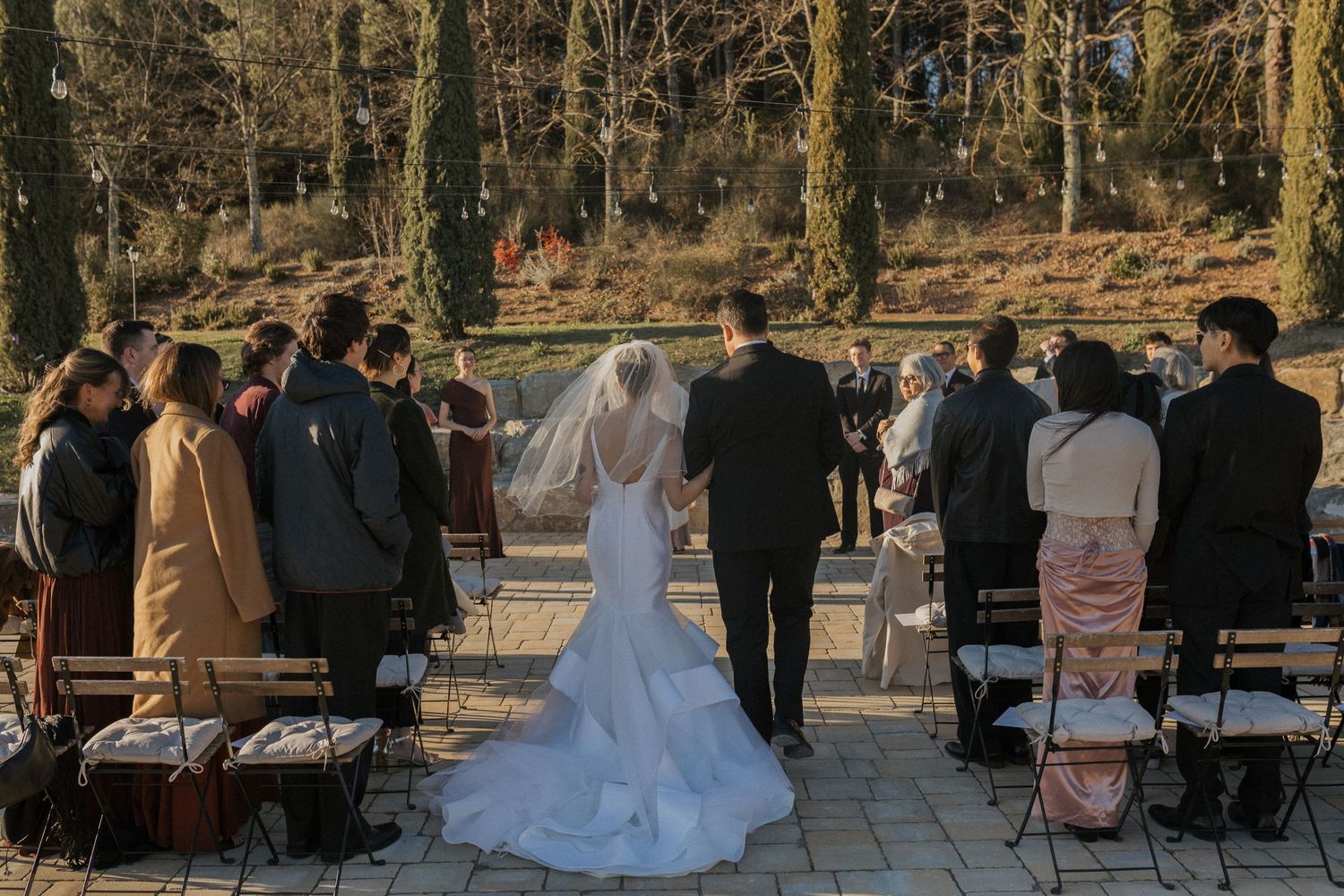 Couple wedding luxury Tuscany wedding Spadaforte venue elopement destination sunset light golden hour ceremony