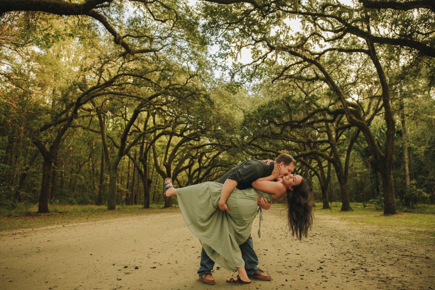Engagement photos in Savannah Georgia at Wormsloe celebrating love in a timeless setting