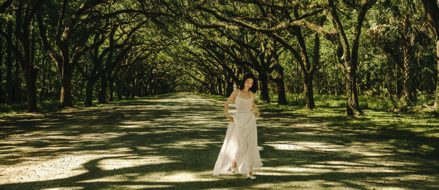 Cinematic portrait focused on connection and stillness at Wormsloe, Savannah,GA