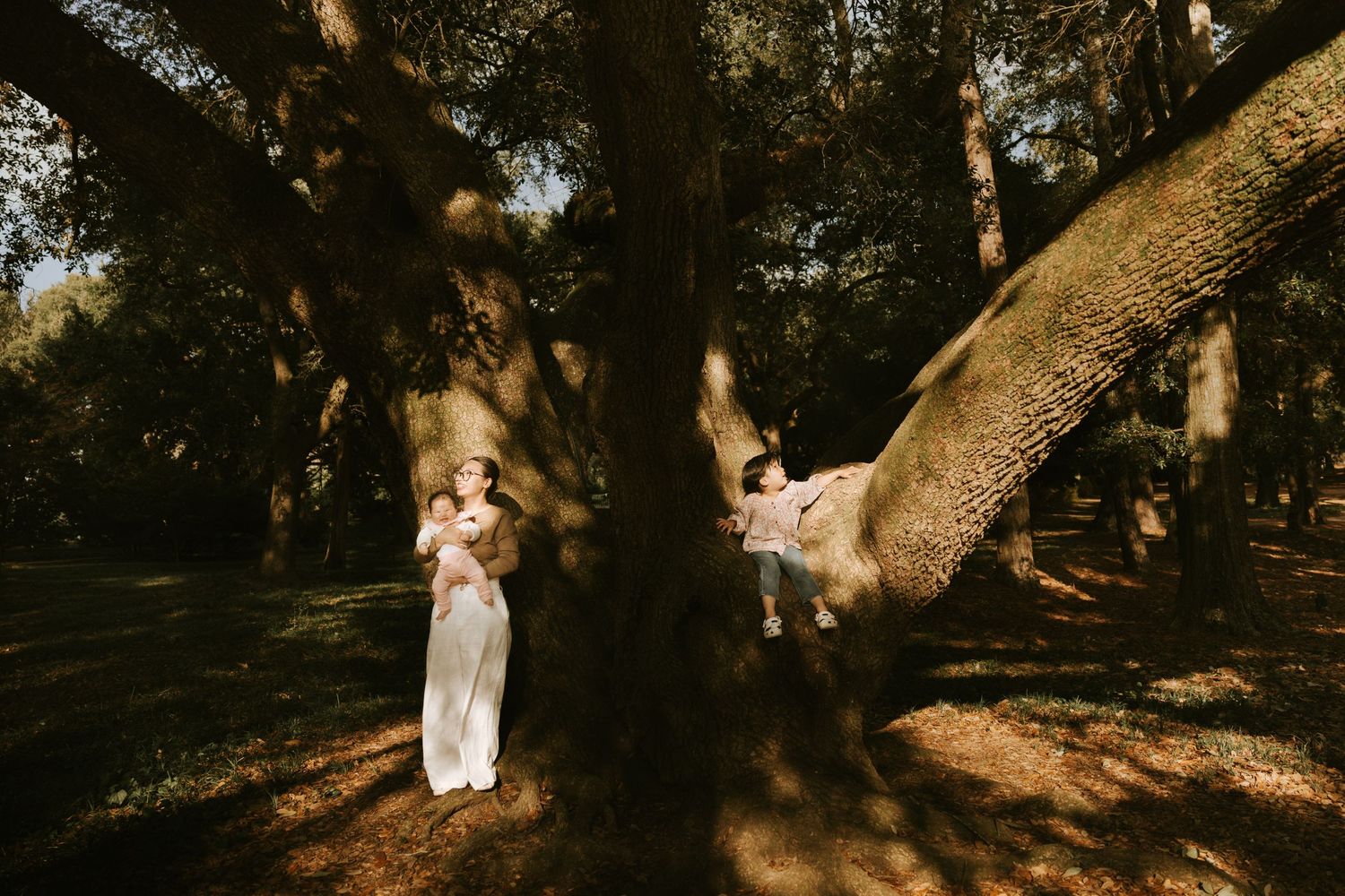 Outdoor family photography capturing the relationship between a mother and daughters, Aiken, GA