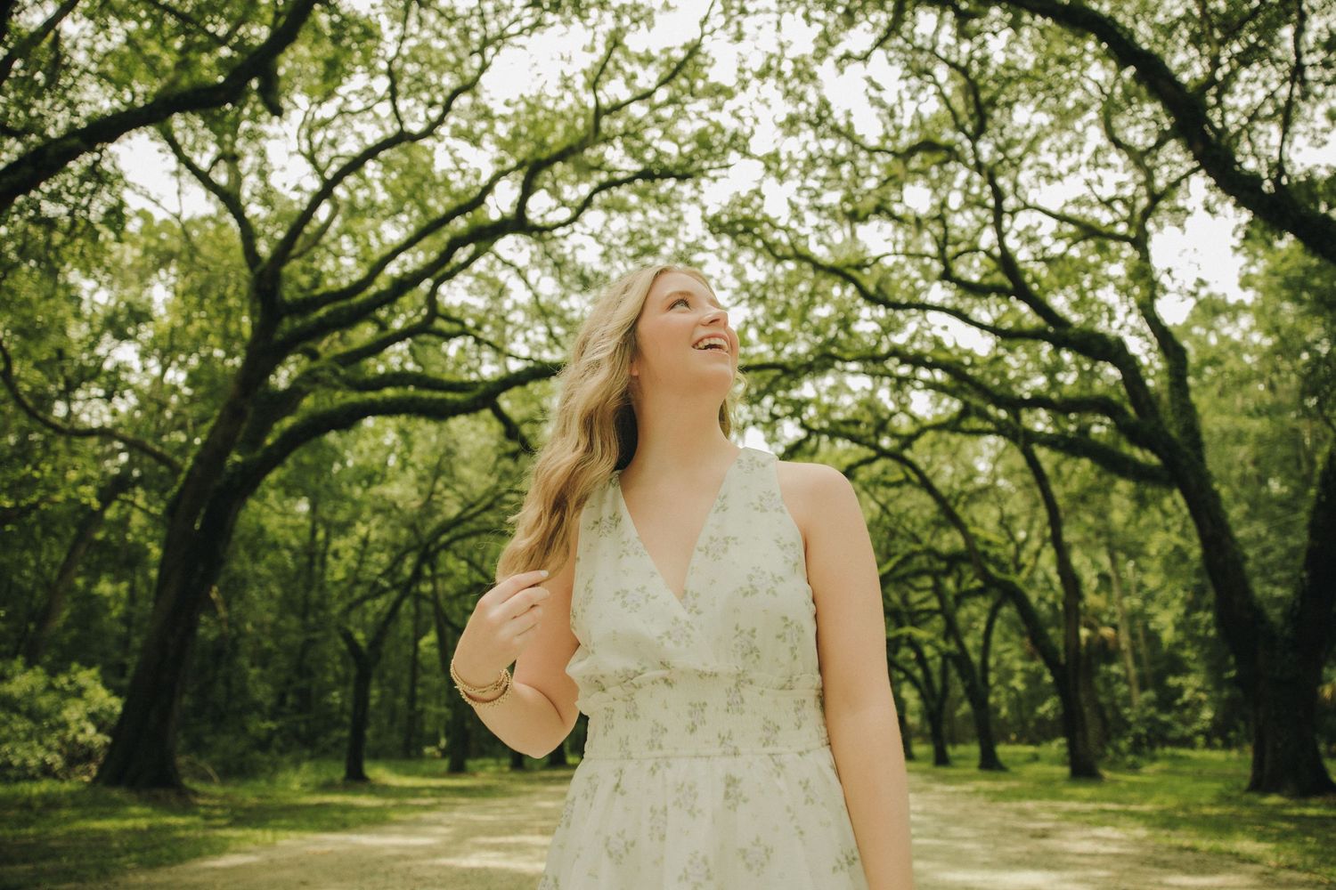 Portrait session centered on authenticity and feeling at Wormsloe, Savannah GA