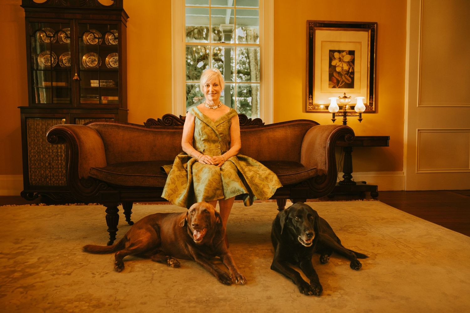 lifestyle portrait photographer documenting a family and her dogs at house, Savannah, GA.
