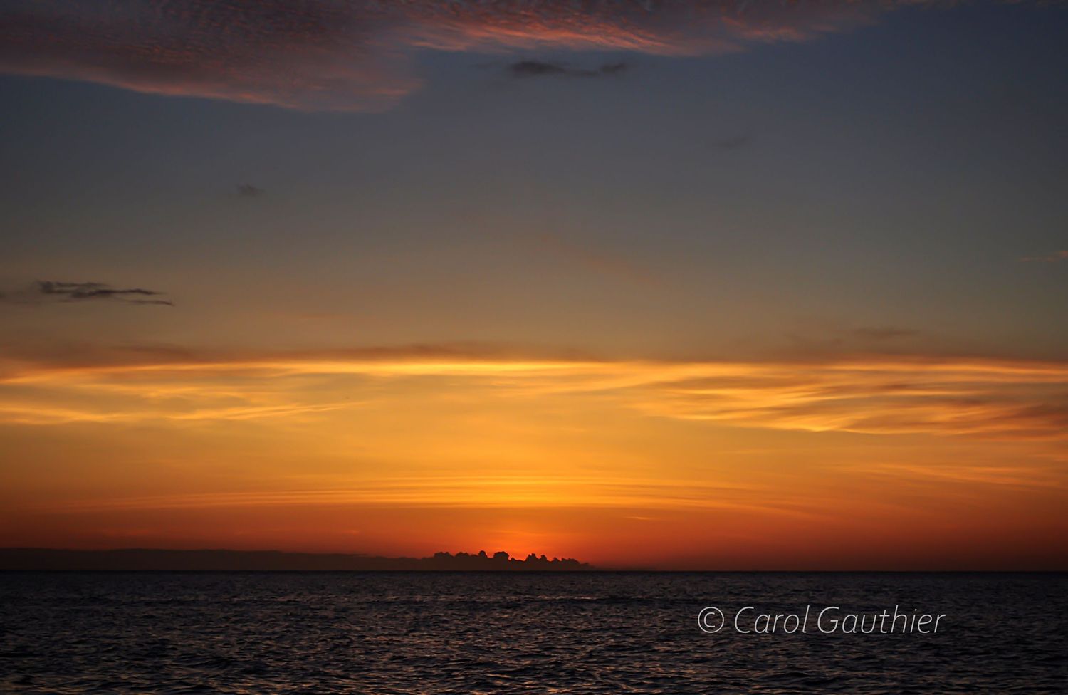 Sunset in Honolulu, Hawaii.