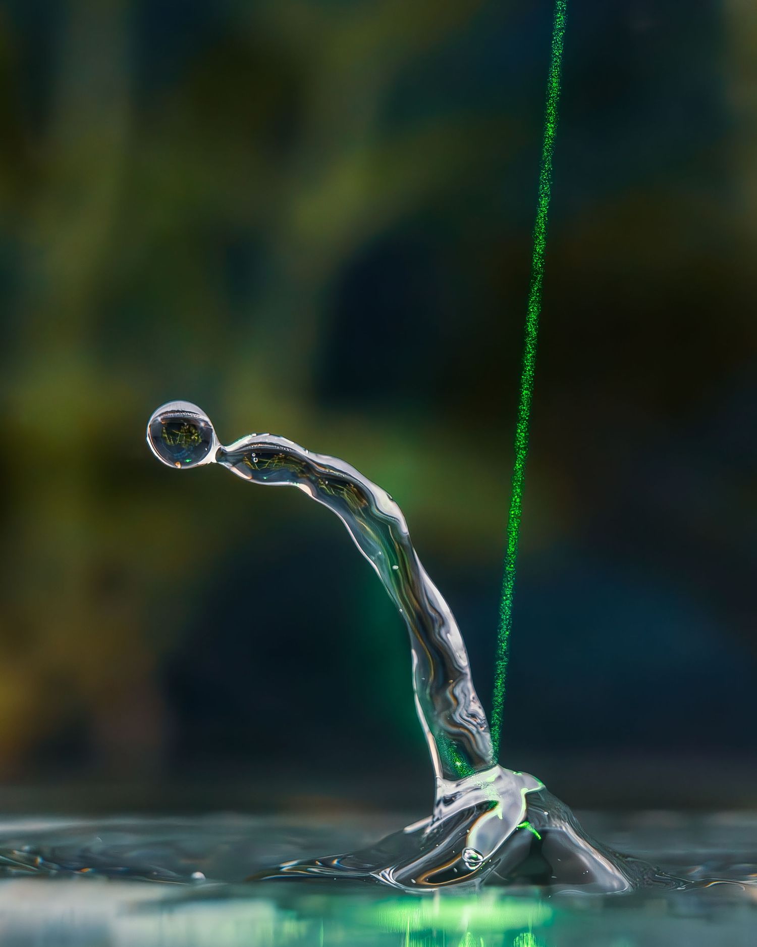 Drop Motion series: Water drop, laser, and fog art photography
