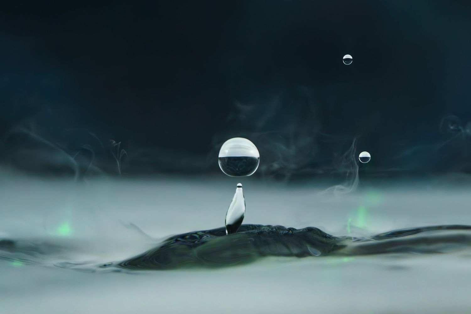Drop Motion series: Water drop, laser, and fog art photography