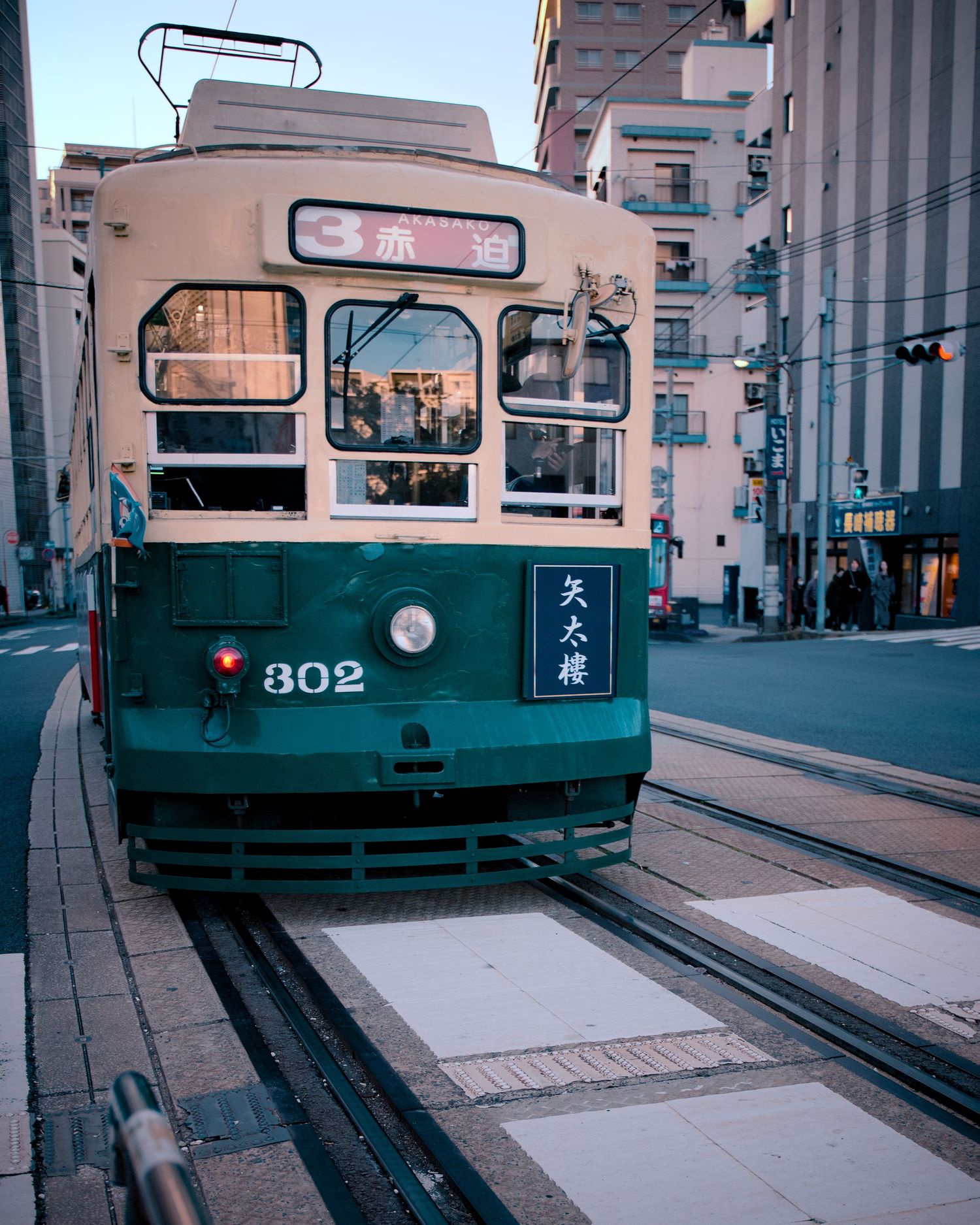 Trams of Nagasaki, Japan.