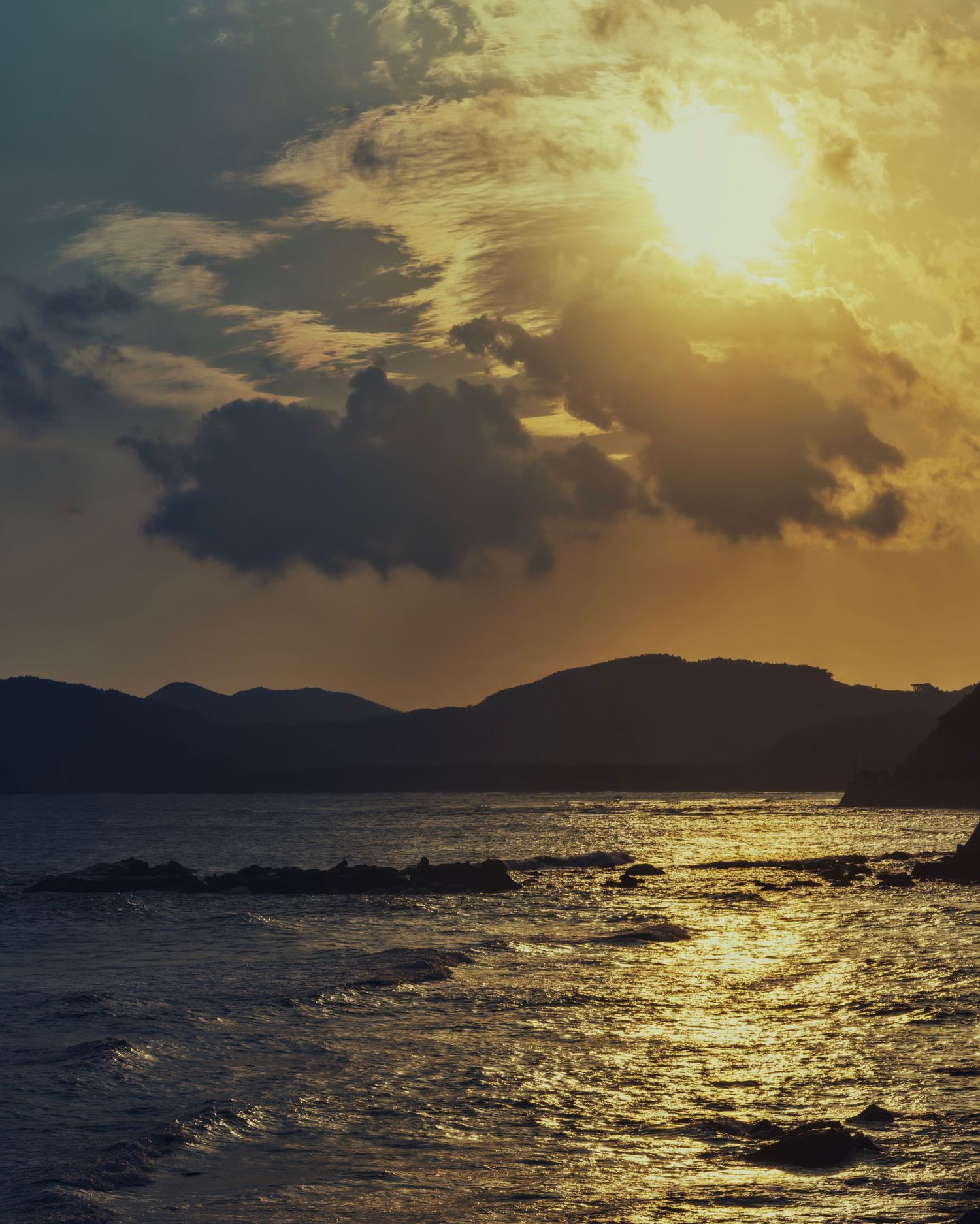 Sunset over the Pacific ocean from Kyushu Island, Japan.
