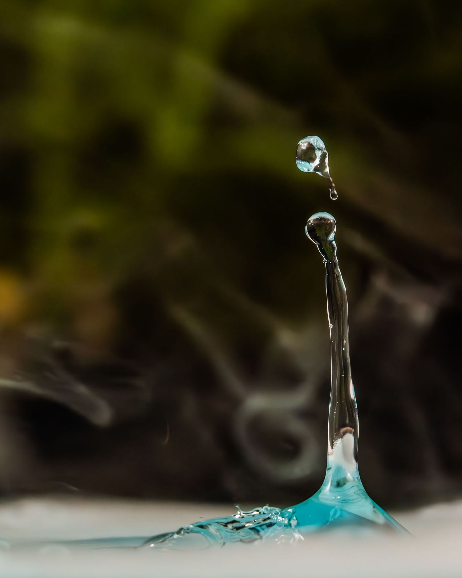 Drop Motion series: Water drop, laser, and fog art photography