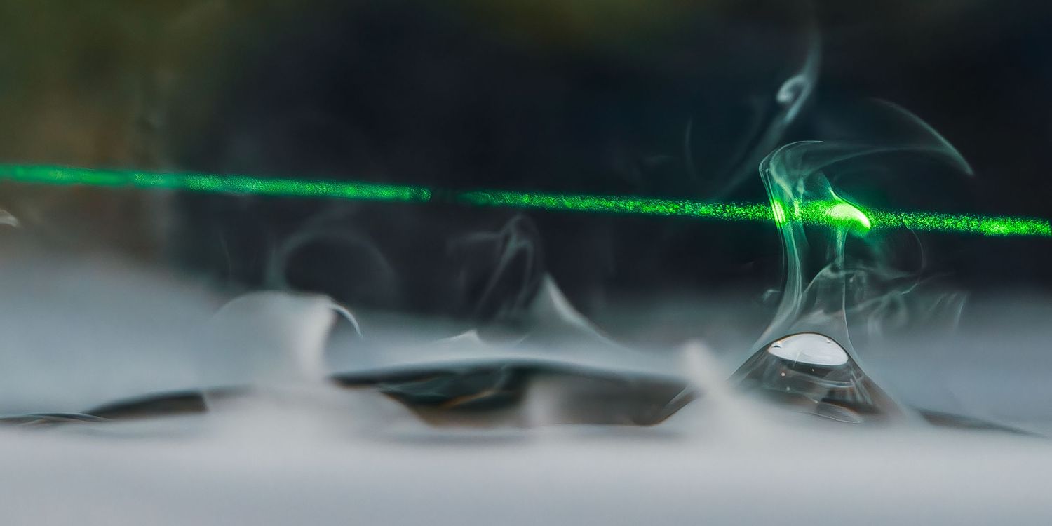 Drop Motion series: Water drop, laser, and fog art photography