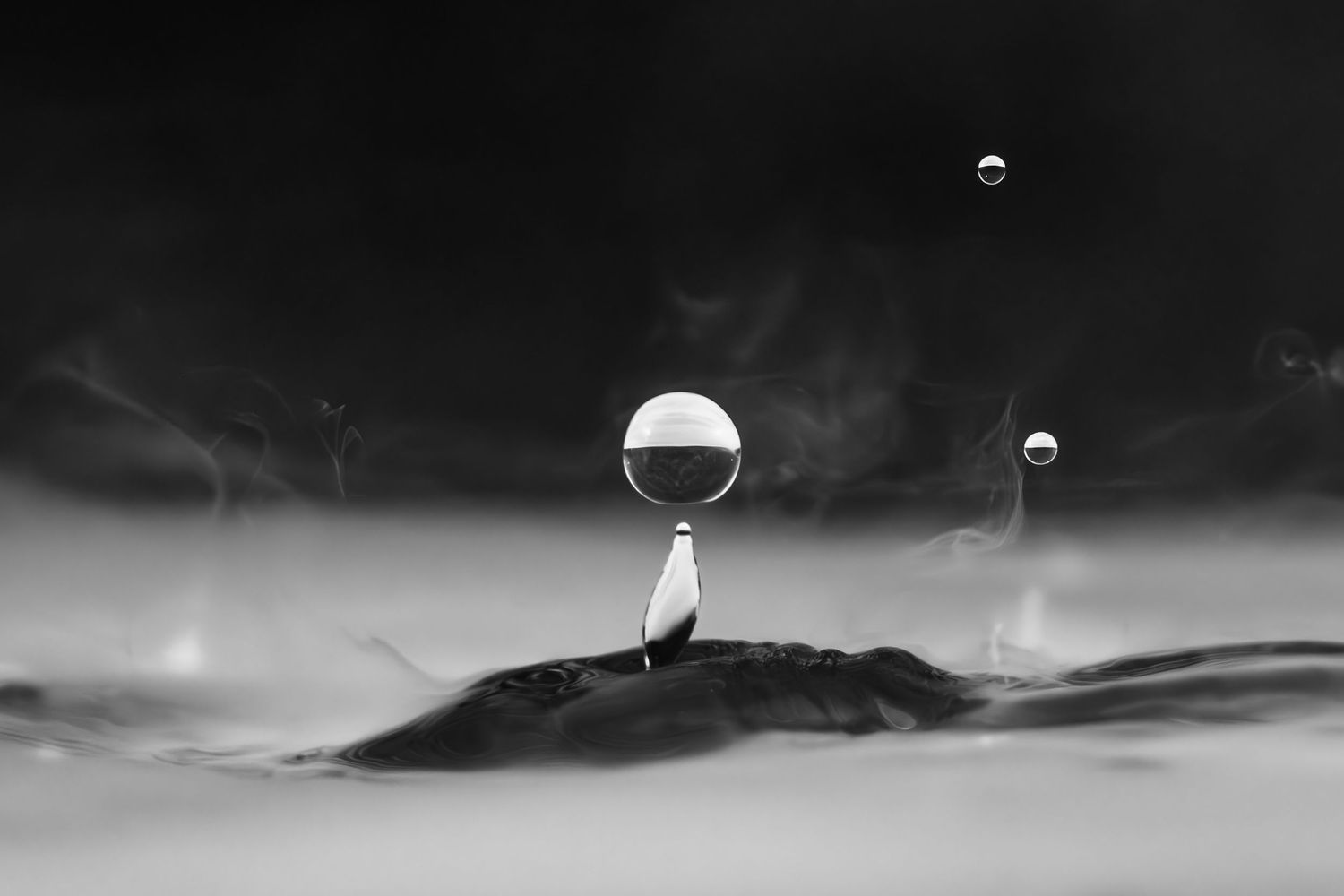 Drop Motion series: Water drop, laser, and fog art photography