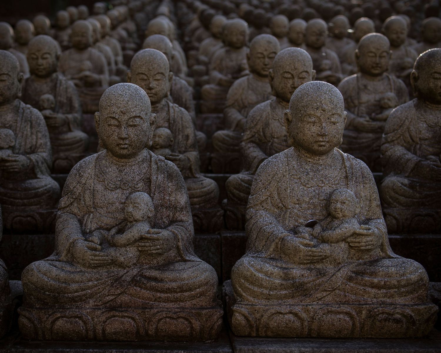 Nomiyama Kannon-Ji Temple. Japan Buddhism. Mizuko Jizo statues