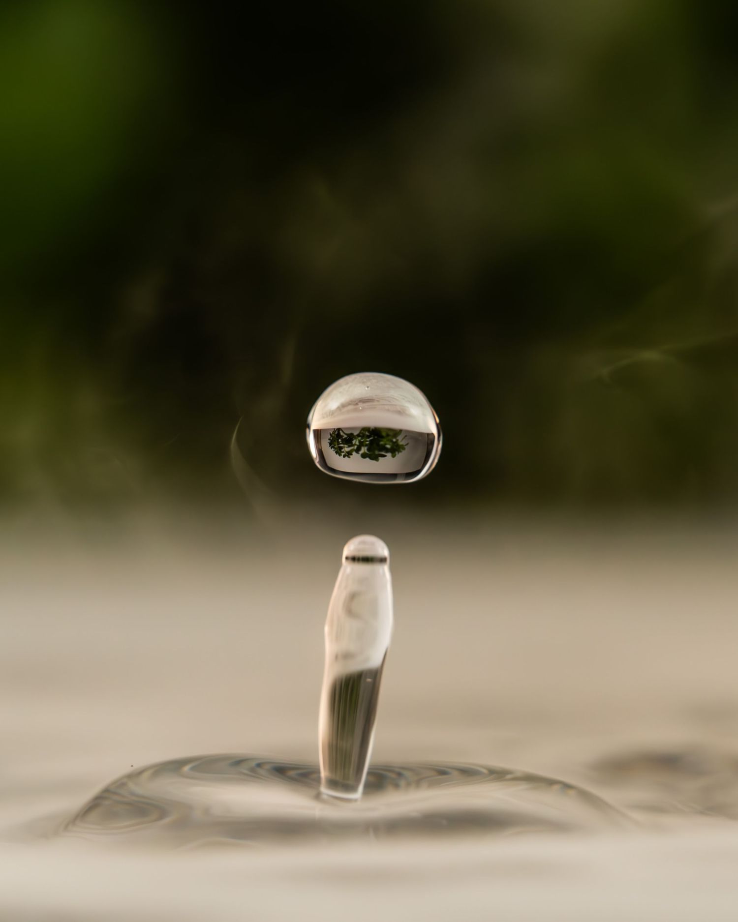 Drop Motion series: Water drop, laser, and fog art photography