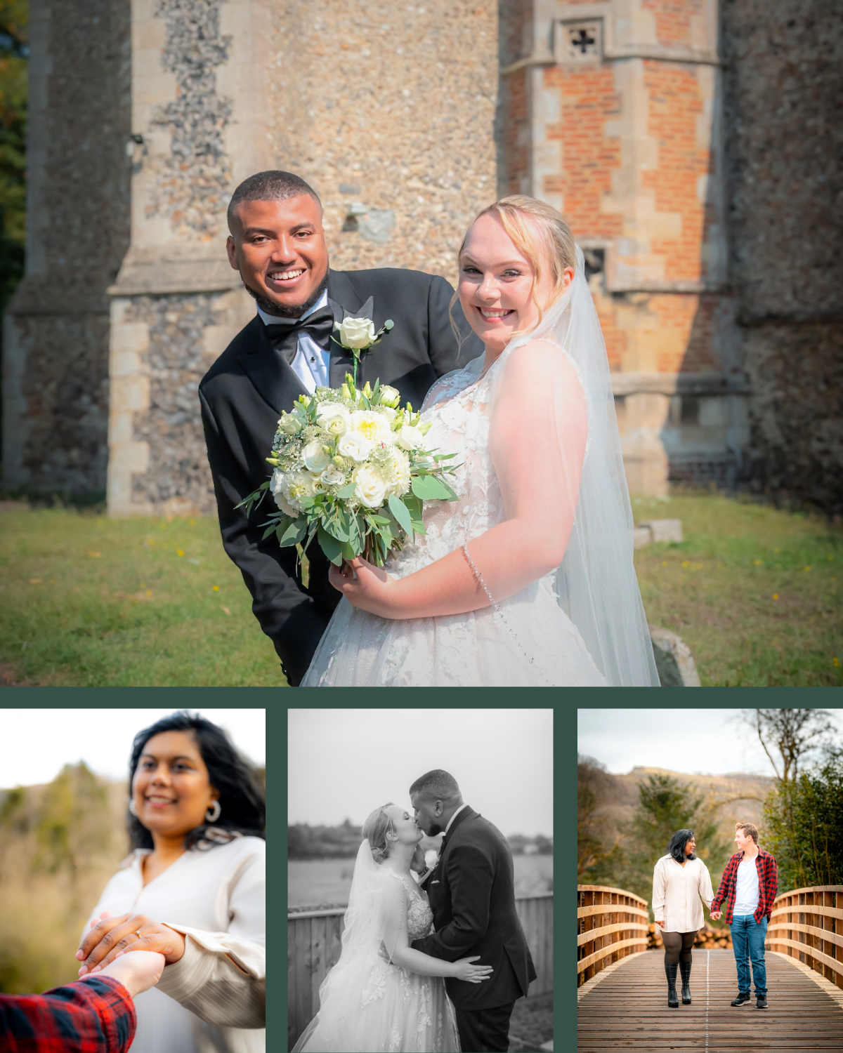 A collage of wedding & engagement photography