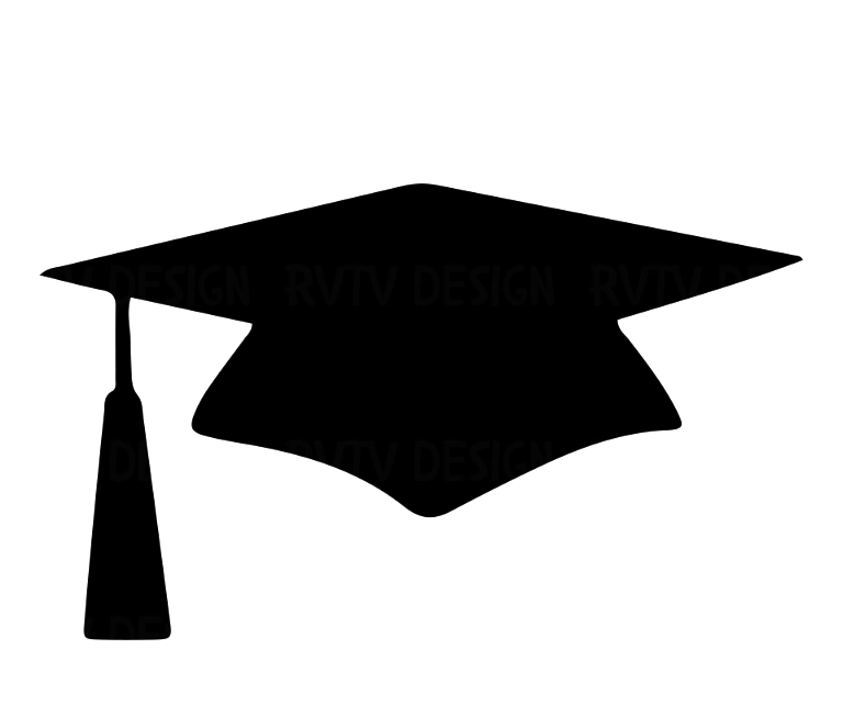 Black graduation cap icon