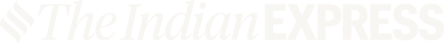 The Indian Express logo displayed in white on a light background.