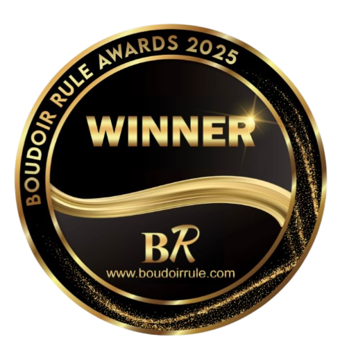 Boudoir Rule Awards 2025 Winner badge with gold and black design for boudoir photography excellence.