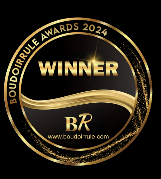 Boudoir Rule Awards 2024 Winner badge with gold and black design for boudoir photography excellence.