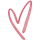 A hand-drawn pink heart outline sketch with a minimalist doodle style on a white background.