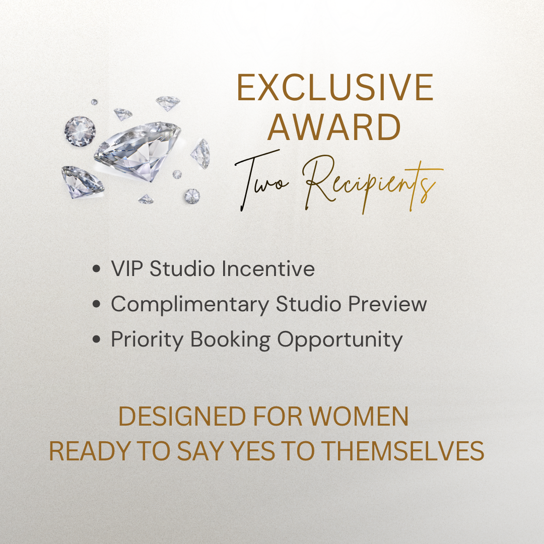 Exclusive award for two recipients featuring VIP studio incentive and priority booking opportunity for women.