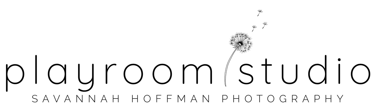 Playroom Studio logo for Savannah Hoffman Photography with dandelion design.