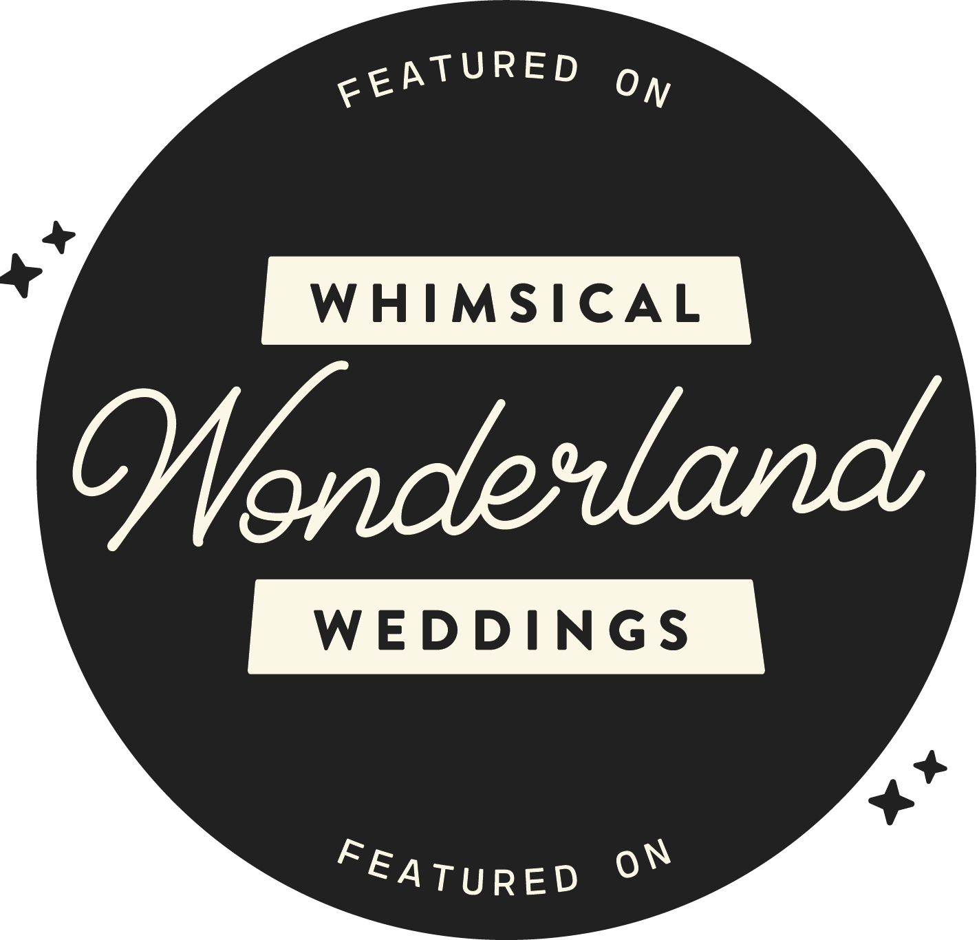 'Whimsical Wonderland Weddings' feature badge