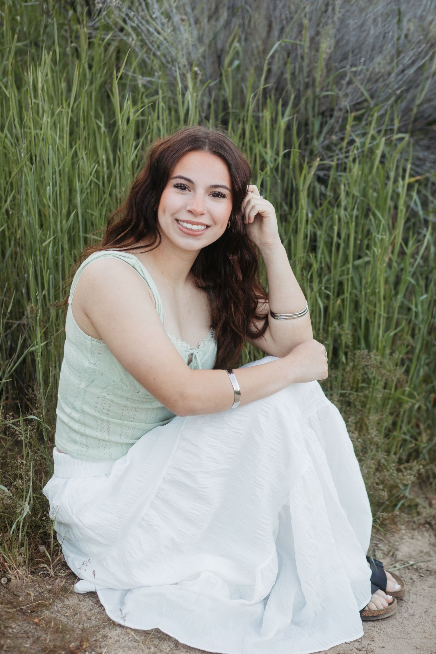 Close-up senior portrait of smiling high school senior during Boise senior photo session