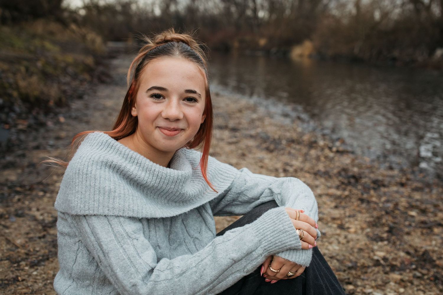 Preteen portrait during a lifestyle family photography session in Eagle Idaho