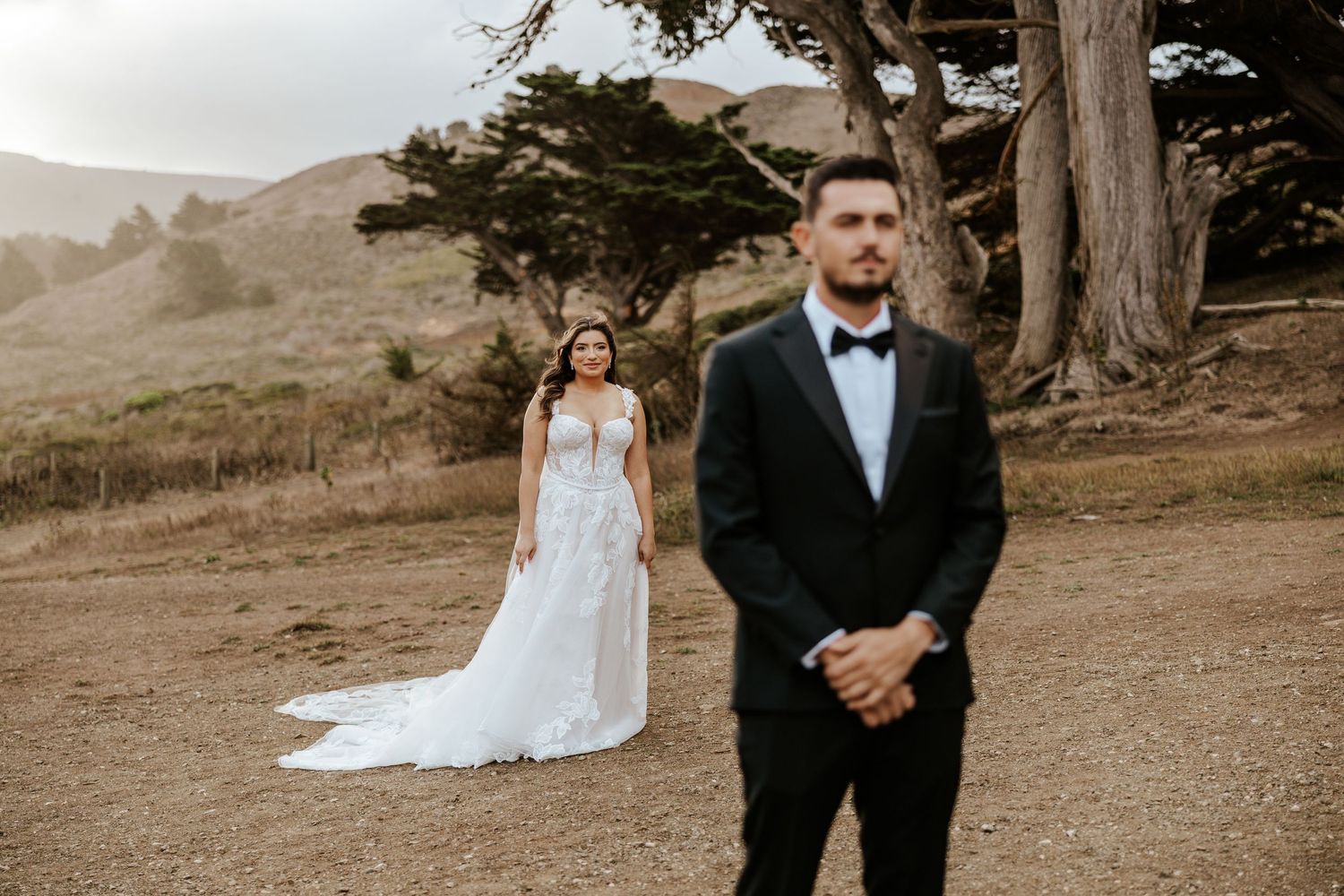 authentic bay area elopement in pacifica during a first look