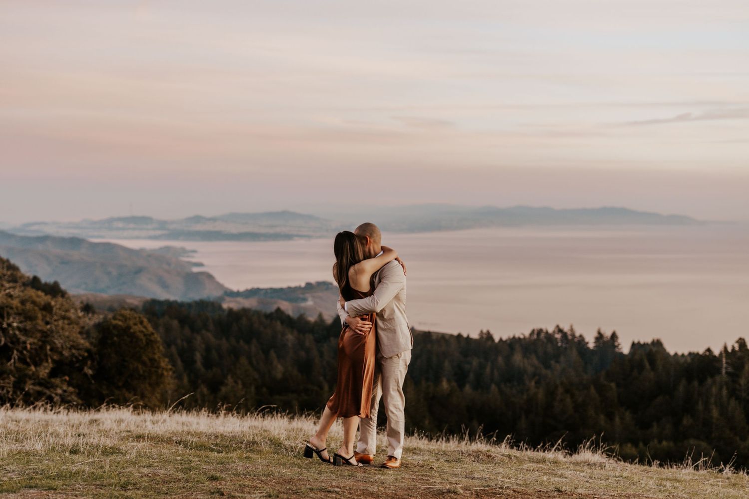 elopement at mount tamalpais in the north bay area near san francisco at sunset