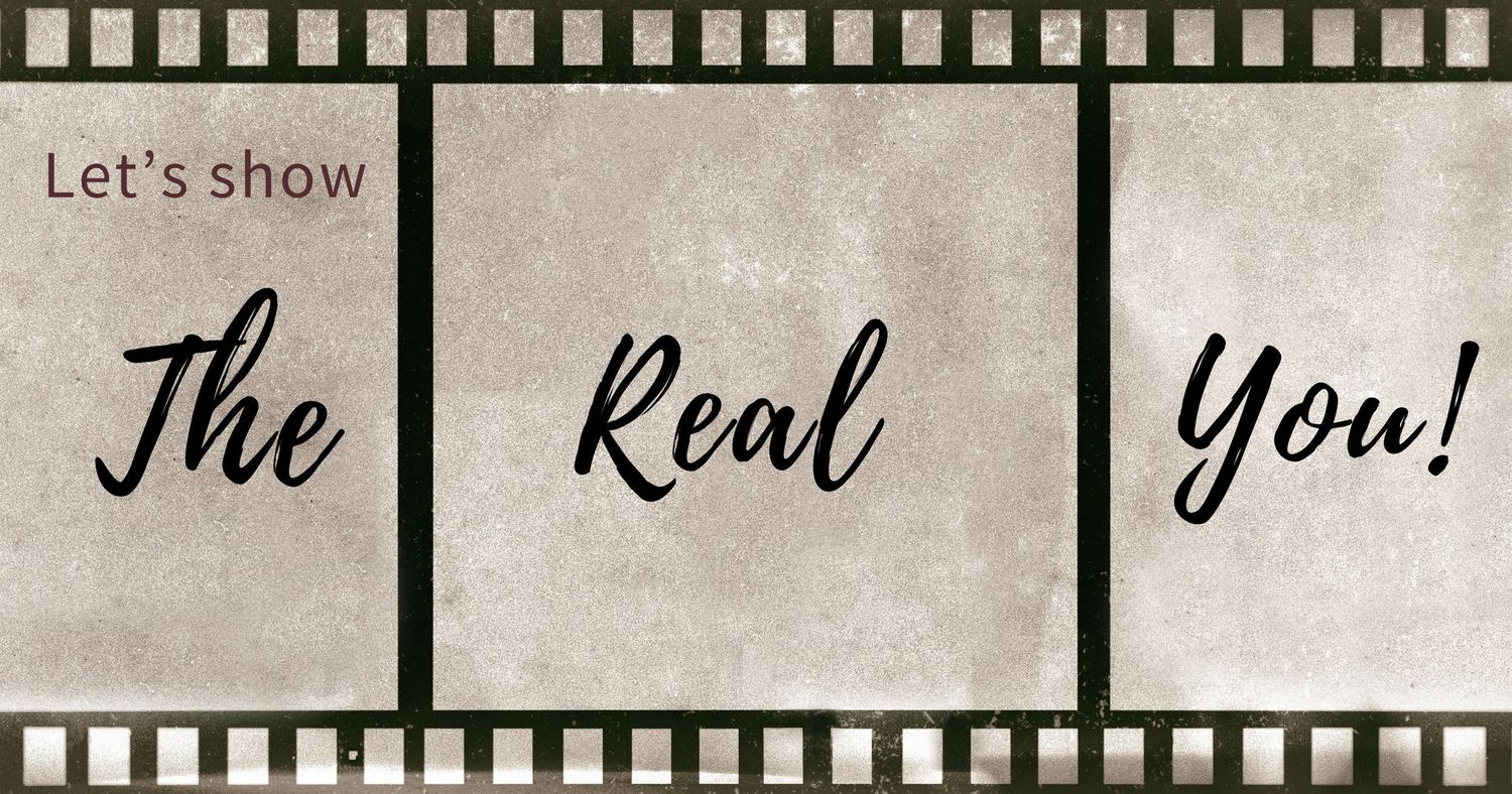 A torn film strip header with the text 'Let's show' followed by partially visible words against a black and white background.