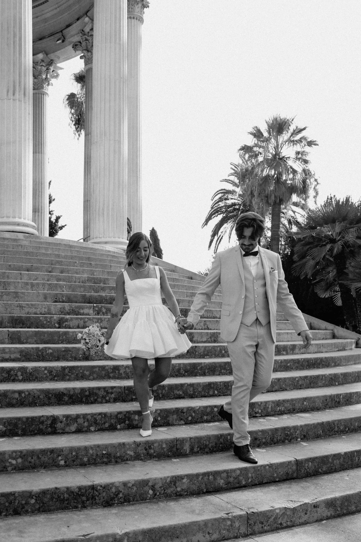 Séance couple après un mariage civil à Nice