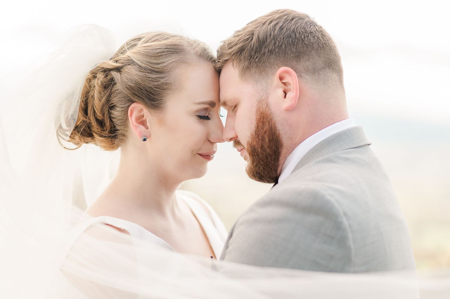 Bride and Groom embrace