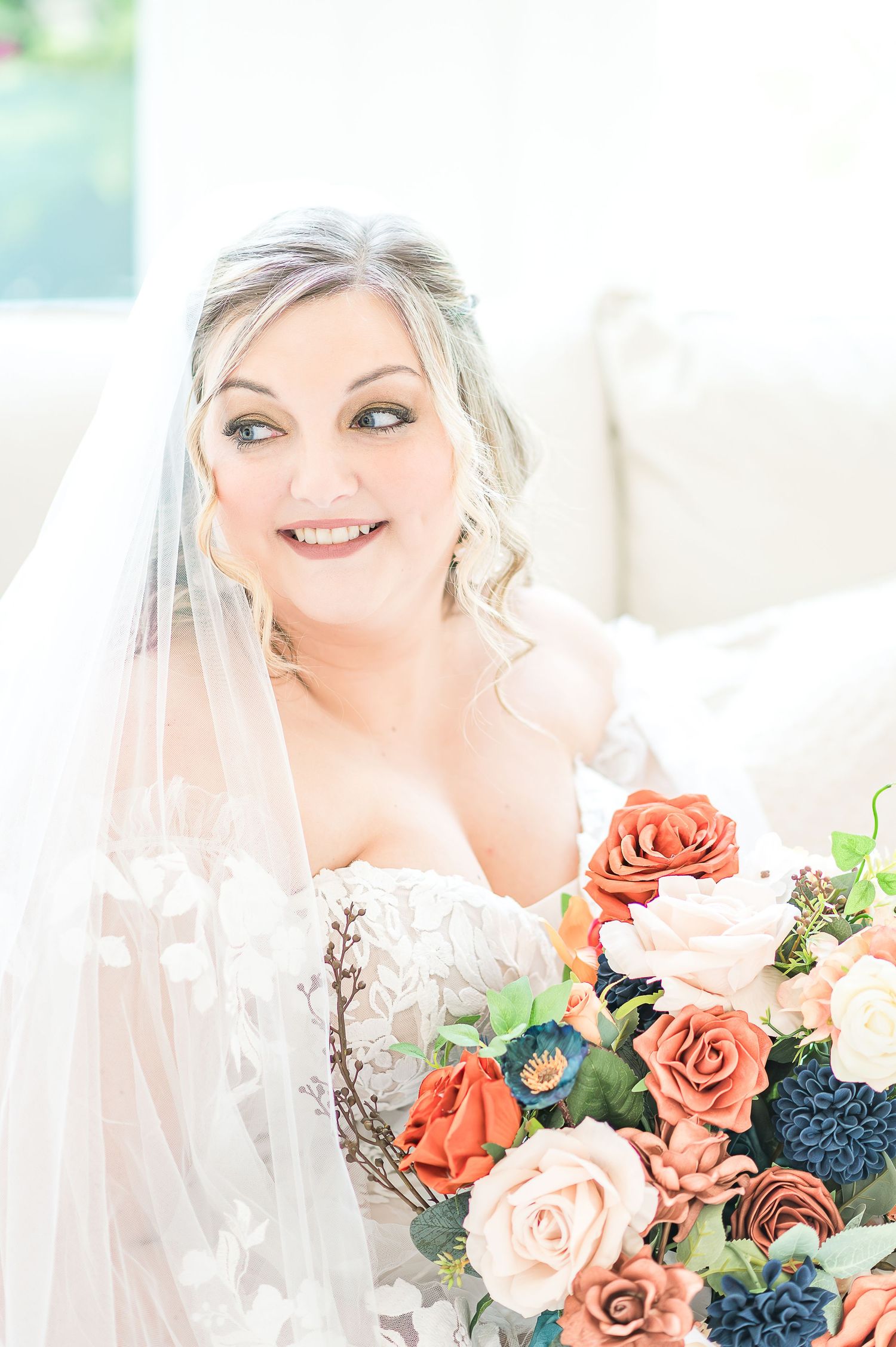 Bride with long veil