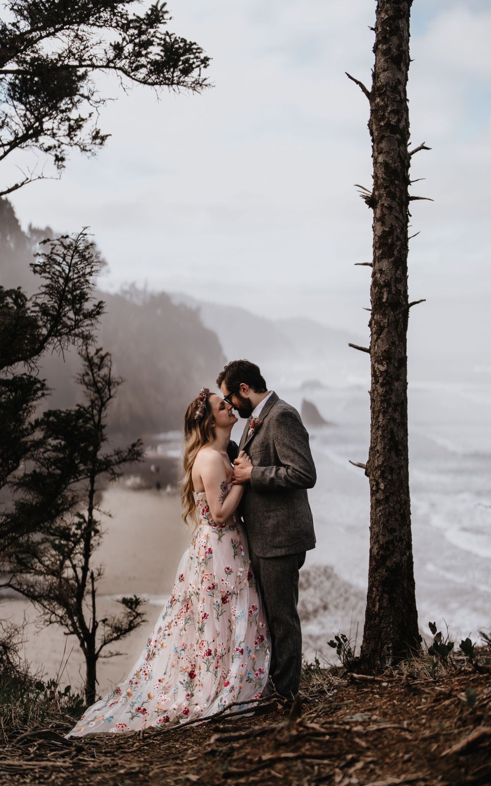 Elopement couple in the forest