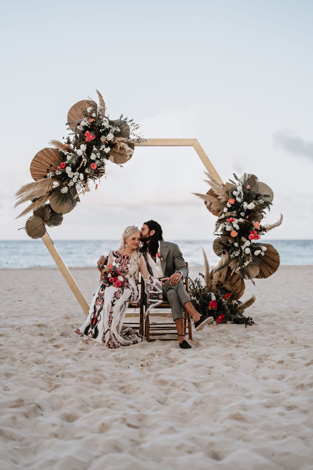 Destination wedding ceremony on the beach