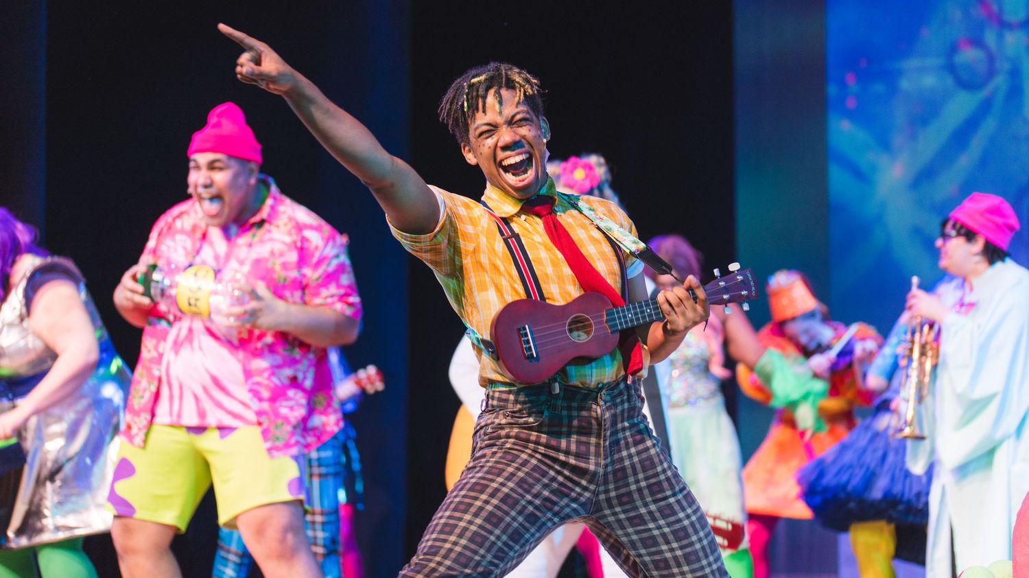 A photo from a production of Spongebob the Musical.