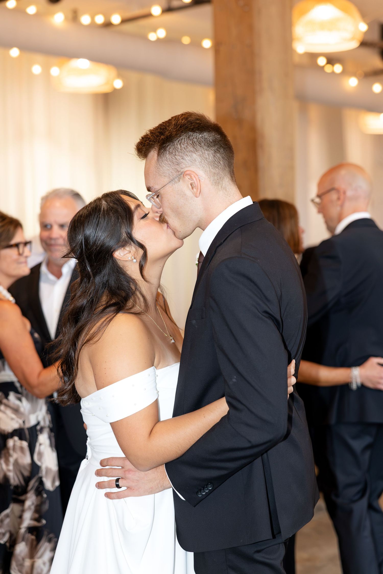 Wedding reception at Flat 51 in downtown Columbus, Ohio, featuring elegant reception details, heartfelt moments, and joyful celebration.