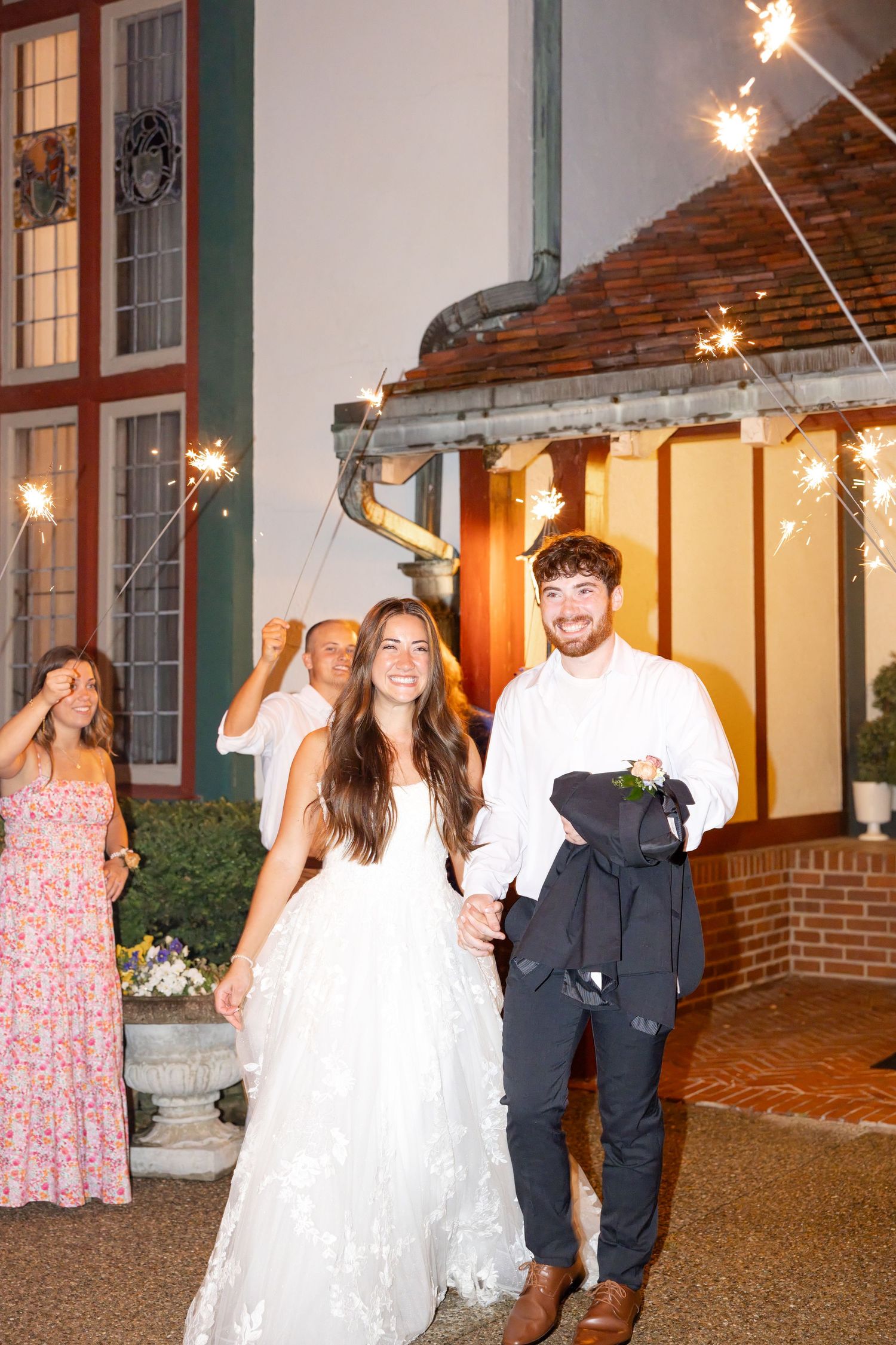 Sparkler Send Off at The Beverly Mansion in Marengo, Ohio captured by Dayton wedding photographers Julia & Sean Photography.
