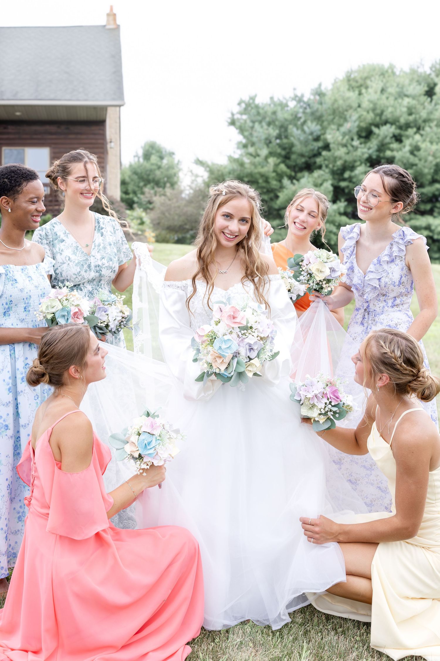 Romantic summer wedding in Northeast Ohio at Heartland on Heritage by Julia and Sean Photography, husband-and-wife wedding photographers.