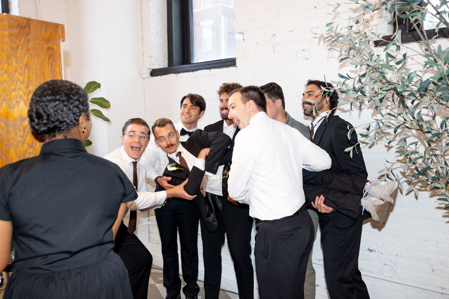 Wedding reception at Flat 51 in downtown Columbus, Ohio, featuring elegant reception details, heartfelt moments, and joyful celebration.