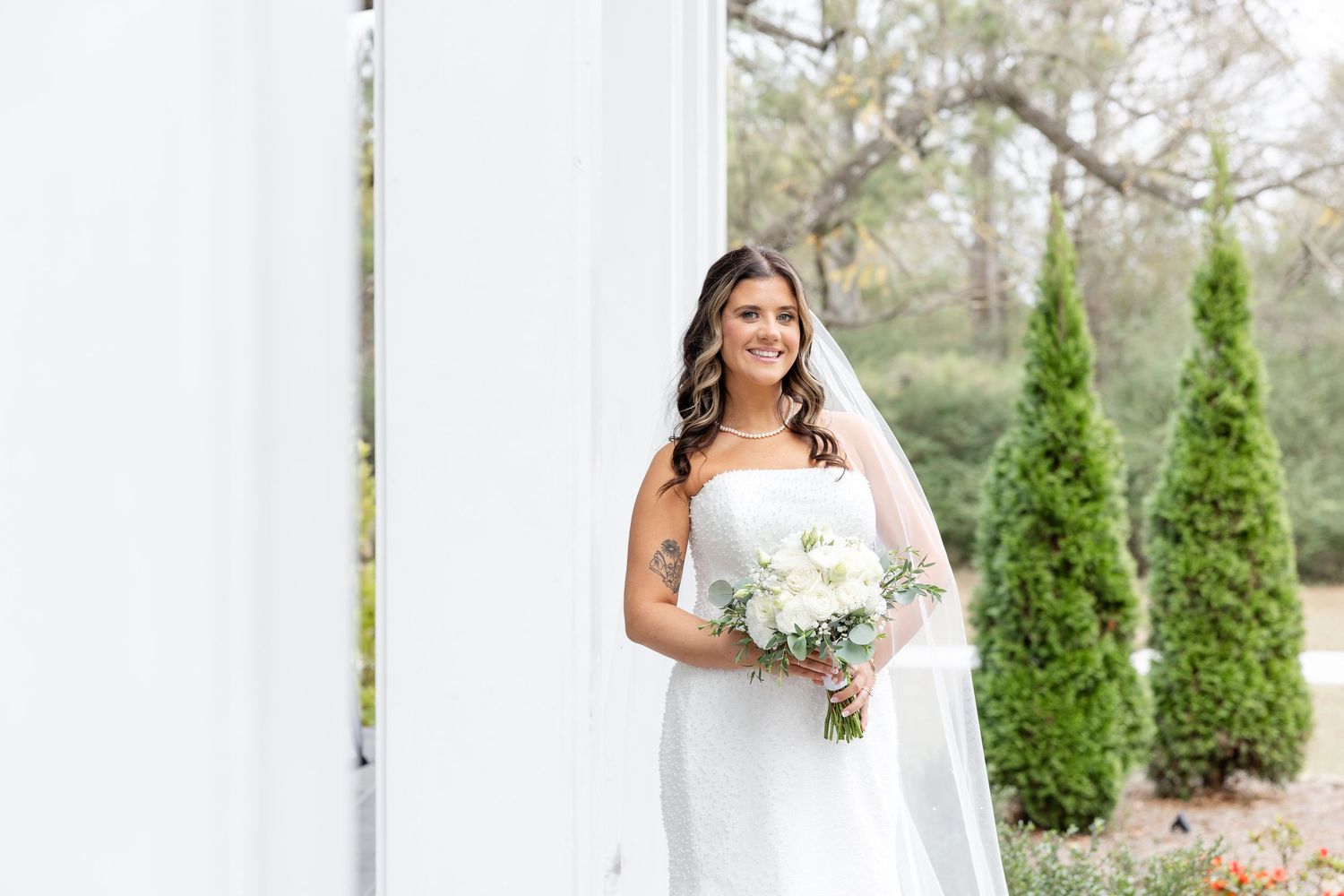 Elegant wedding at The Upton House in Guntersville, Alabama featuring a joyful bride and groom and timeless southern elegance.