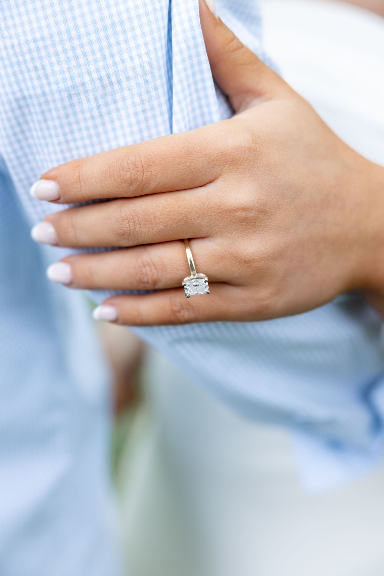 Downtown Huntsville engagement session at First National Bank and Big Spring Park by Julia and Sean Photography, capturing joyful moments.
