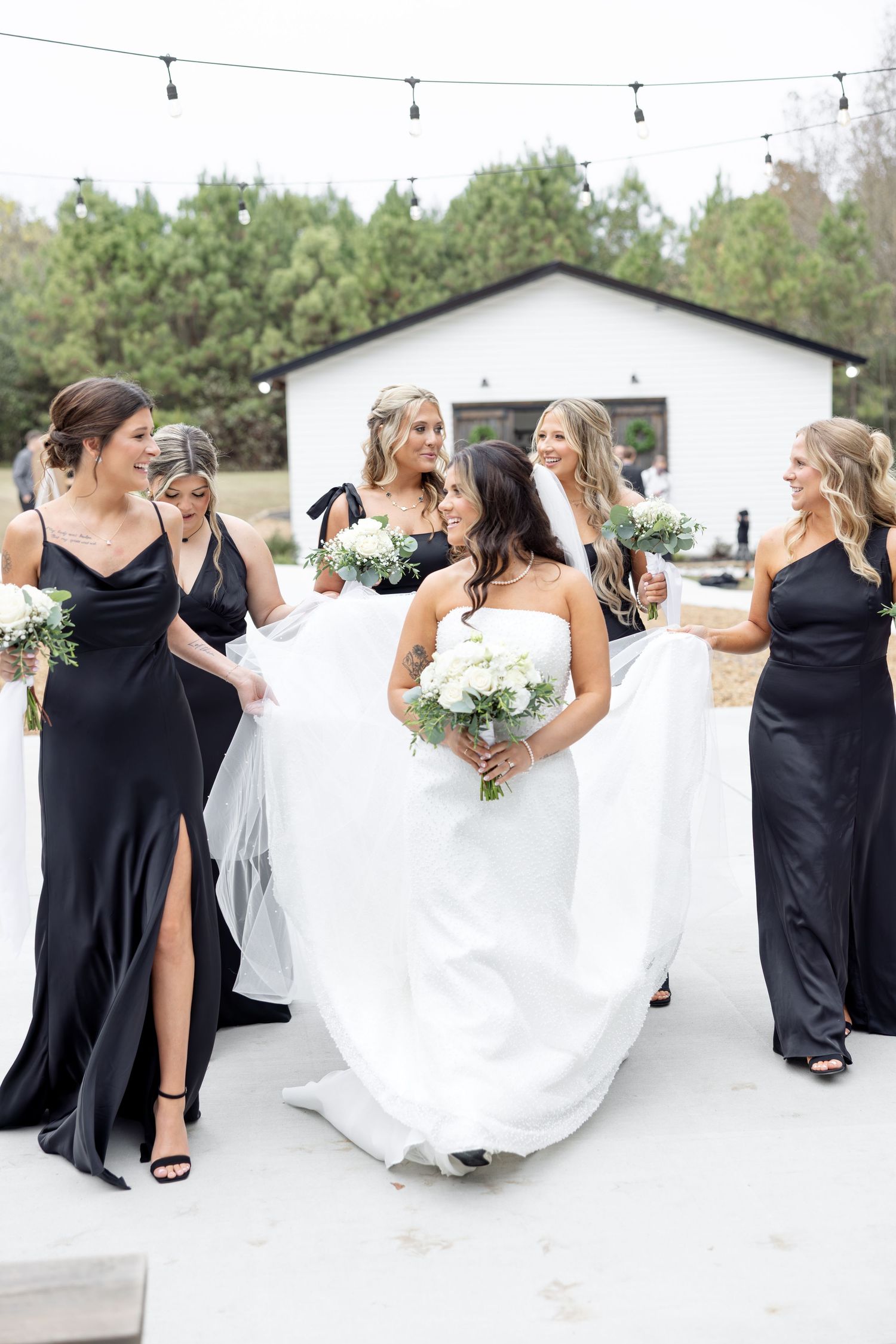 Elegant wedding at The Upton House in Guntersville, Alabama featuring a joyful bride and groom and timeless southern elegance.